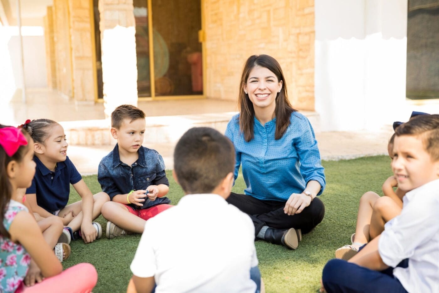 A diverse group of individuals sitting in a circle
